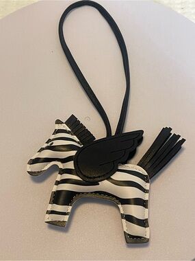 Black/White Unicorn Bag Ornament with Glitter Wing